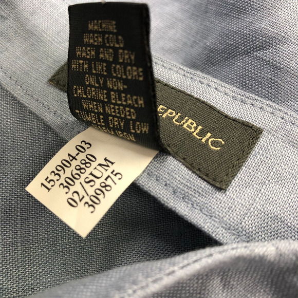 Banana Republic NEW Vintage VTG 0 (Fits 25 In) 100% Linen Zip Skirt Blue - Picture 9 of 9